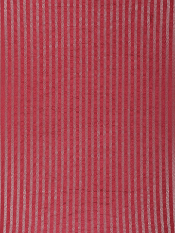 Maroon Striped Design Semi Tussar Silk Saree - Diadem