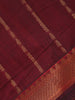 Maroon Striped Woven Cotton Saree