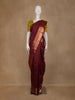 Maroon Striped Woven Pure Kanchipuram Silk Saree With Zari Border