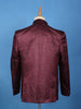Maroon Textured Jacquard Men's Suit with Brooch Detailing