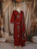 Maroon Traditional Butta Printed Design Cotton Salwar Suit with Dupatta