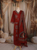 Maroon Traditional Butta Printed Design Cotton Salwar Suit with Dupatta