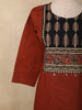 Maroon Traditional Leaf Printed Design Cotton Palazzo Suit with Dupatta