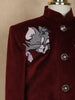 Maroon Velvet Kids Sherwani with with Cartoon Embroidery