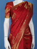 Maroon Woven Gold Zari Elephant Border Kanchipuram Silk Saree - Diadem