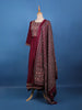 Maroon Ajrakh Design Printed Cotton Salwar Suit Set - Diadem
