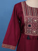Maroon Ajrakh Design Printed Cotton Salwar Suit Set - Diadem
