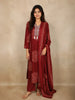Maroon Bandhani Printed Cotton Salwar Suit with Dupatta