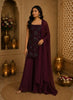 Maroon Beaded Embroidery Georgette Palazzo Suit