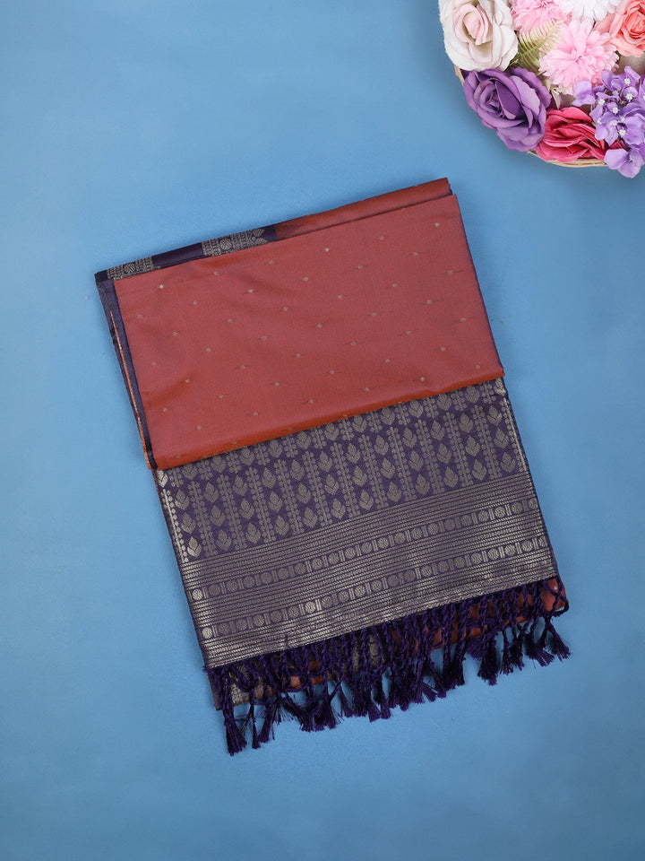 Maroon Butta Woven Tissue Silk Saree - Diadem