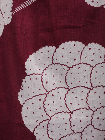 Maroon Cloud Floral Printed Cotton Salwar Suit - Diadem