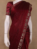 Maroon Elephant Motif Embellished Satin Saree - Diadem