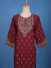 Maroon Floral Printed Cotton Kurti - Diadem