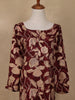 Maroon Floral Design Printed Rayon Kuti - Diadem