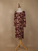 Maroon Floral Design Printed Rayon Kuti - Diadem