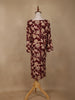 Maroon Floral Design Printed Rayon Kuti - Diadem