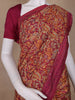 Maroon Floral Designed Chanderi Cotton Saree