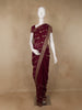 Maroon Floral Embellished Chiffon Saree - Diadem