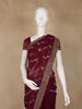 Maroon Floral Embellished Chiffon Saree - Diadem