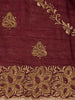 Maroon Floral Embellished Chiffon Saree - Diadem