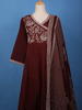 Maroon Floral Embroidered Cotton Salwar Suit - Diadem