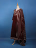 Maroon Floral Embroidered Cotton Salwar Suit - Diadem