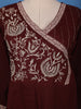 Maroon Floral Embroidered Cotton Salwar Suit - Diadem
