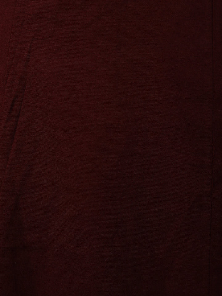 Maroon Floral Embroidered Cotton Salwar Suit - Diadem