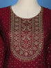 Maroon Floral Embroidered Georgette Salwar Suit - Diadem