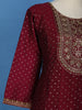 Maroon Floral Embroidered Georgette Salwar Suit - Diadem
