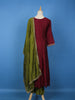 Maroon Floral Embroidered Georgette Salwar Suit - Diadem