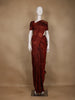 Maroon Floral Motif Woven Pure Kanchipuram Silk Saree - Diadem