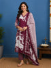 Maroon Floral Printed Cotton Salwar Suit