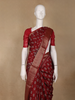Maroon Floral Printed Cotton Saree - Diadem