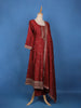 Maroon Floral Sequin Embroidery Georgette Salwar Suit - Diadem
