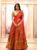 Maroon Floral Zari Woven Design Pure Kanchipuram Silk Bridal Wear Dhavani with Beads Work Blouse