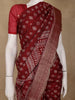 Maroon Floral Printed Cotton Saree - Diadem
