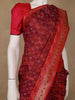 Maroon Geometric Motif pattern Silk Saree - Diadem