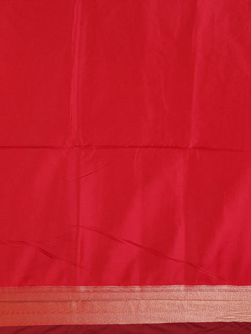 Maroon Geometric Motif pattern Silk Saree - Diadem