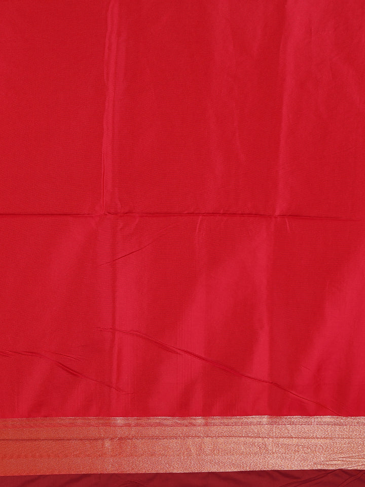 Maroon Geometric Motif pattern Silk Saree - Diadem