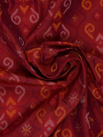 Maroon Geometric Motif pattern Silk Saree - Diadem