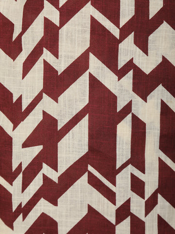 Maroon Geometric Printed Cotton Palazzo Salwar Suit - Diadem