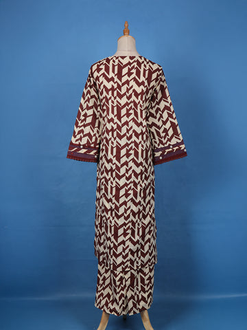 Maroon Geometric Printed Cotton Palazzo Salwar Suit - Diadem