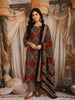 Maroon Geometric Printed Design Cotton Straight Cut Salwar Suit