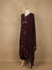 Maroon Multi-Color Floral Printed Anarkali Satin Salwar Suit - Diadem