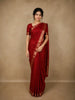 Maroon Paisley Butta Woven Design Pure Kanchipuram Silk Saree with Zari Border