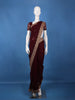 Maroon Paisley Embroidered Chiffon Saree - Diadem