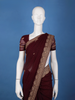 Maroon Paisley Embroidered Chiffon Saree - Diadem