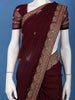 Maroon Paisley Embroidered Chiffon Saree - Diadem