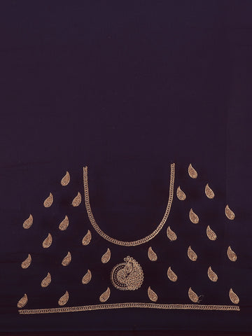 Maroon Paisley Embroidered Chiffon Saree - Diadem
